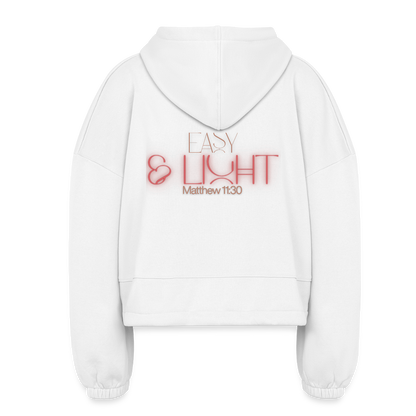 Easy Women’s Cropped Hoodie - white