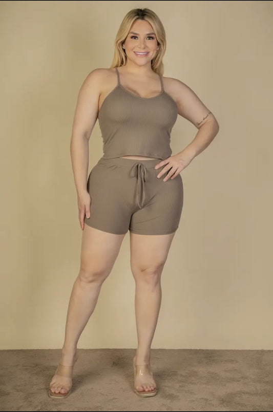 Plus Size Cami Top & Biker Shorts Set - Presale/Preorder