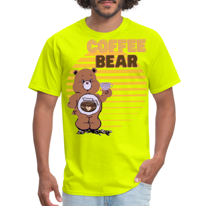 Coffee Bear T-Shirt - safety green