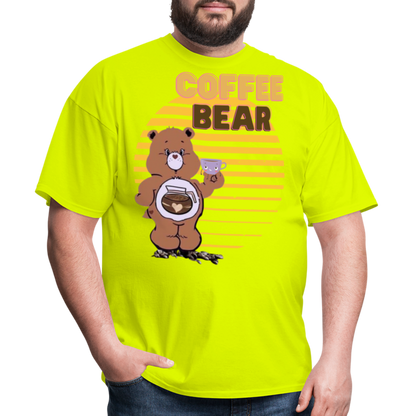 Coffee Bear T-Shirt - safety green