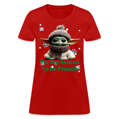Cold Yoda T-Shirt - red
