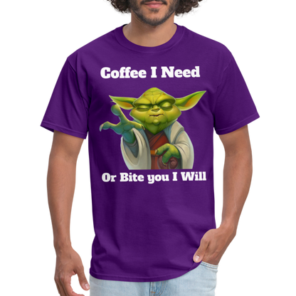 Coffee Yoda T-Shirt - purple