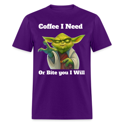 Coffee Yoda T-Shirt - purple