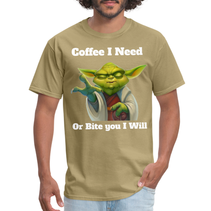 Coffee Yoda T-Shirt - khaki