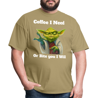 Coffee Yoda T-Shirt - khaki