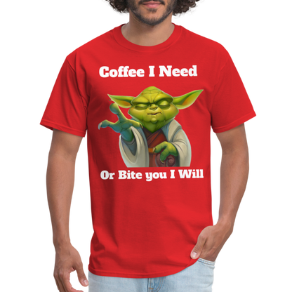 Coffee Yoda T-Shirt - red