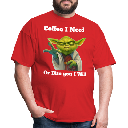 Coffee Yoda T-Shirt - red