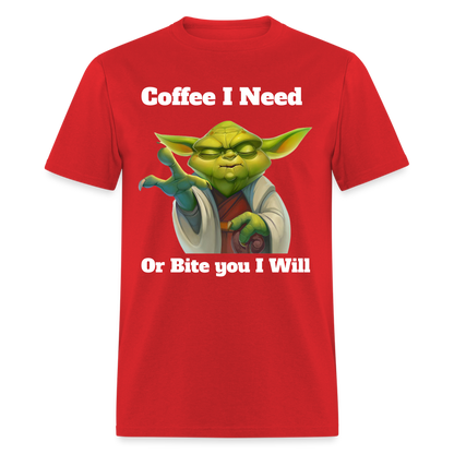 Coffee Yoda T-Shirt - red