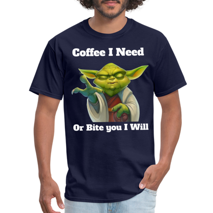 Coffee Yoda T-Shirt - navy