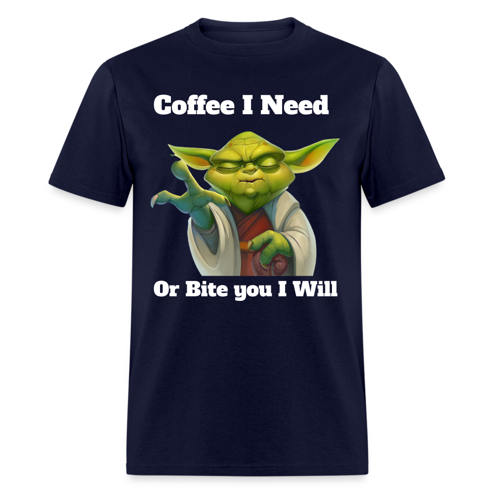 Coffee Yoda T-Shirt - navy