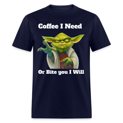 Coffee Yoda T-Shirt - navy