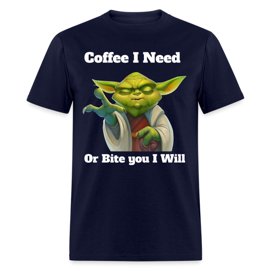 Coffee Yoda T-Shirt - navy