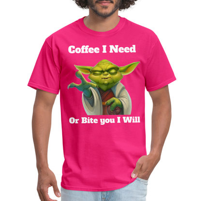 Coffee Yoda T-Shirt - fuchsia