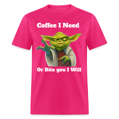 Coffee Yoda T-Shirt - fuchsia