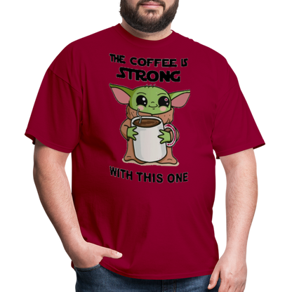 Yoda Coffee T-Shirt - dark red