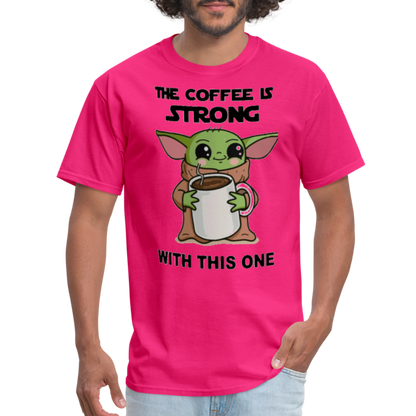 Yoda Coffee T-Shirt - fuchsia