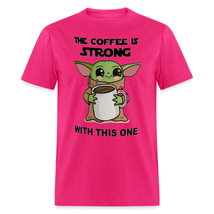 Yoda Coffee T-Shirt - fuchsia