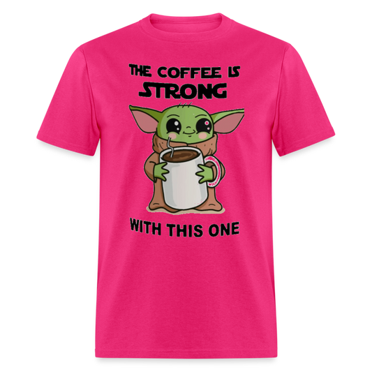 Yoda Coffee T-Shirt - fuchsia