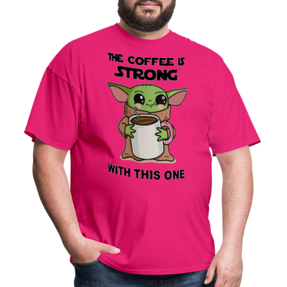Yoda Coffee T-Shirt - fuchsia